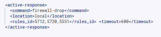 Modified active response rule with 5551